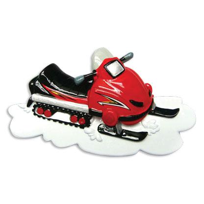 Red Snowmobile on Snow