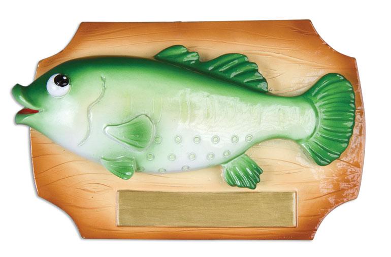 Fish Bass on Plaque Christmas Ornament