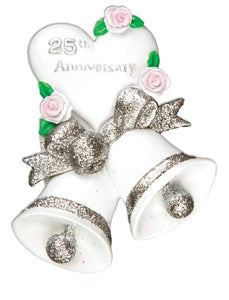 25Th Silver Wedding Anniversary Christmas Ornament