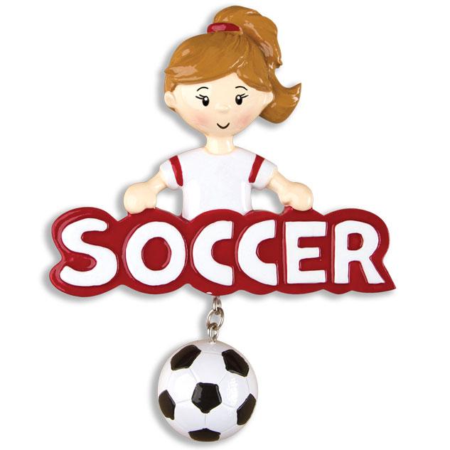 Soccer-Girl Christmas Ornament