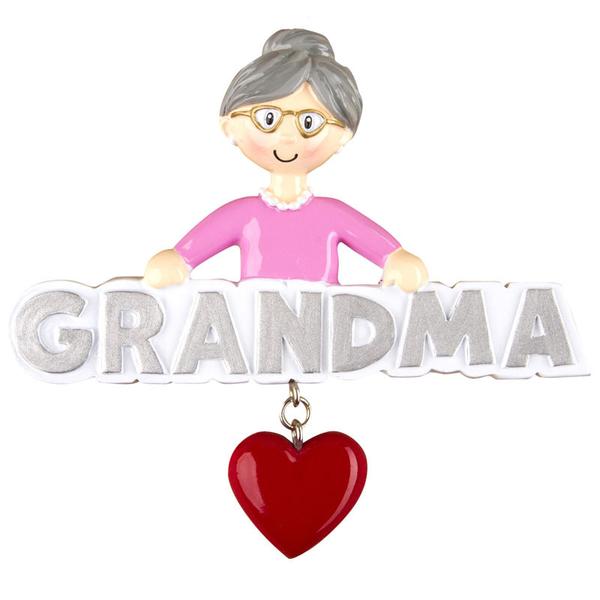 Grandma with Heart Christmas Ornament