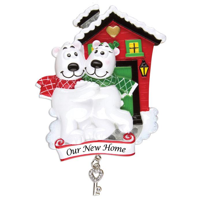 Our New Home Polar Bear Couple Christmas Ornament