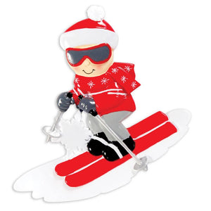 Snow Skier in Red