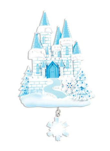 Frozen Castle Blue Christmas Ornament
