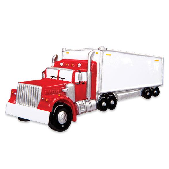 Semi Truck Tractor Trailer Christmas Ornament