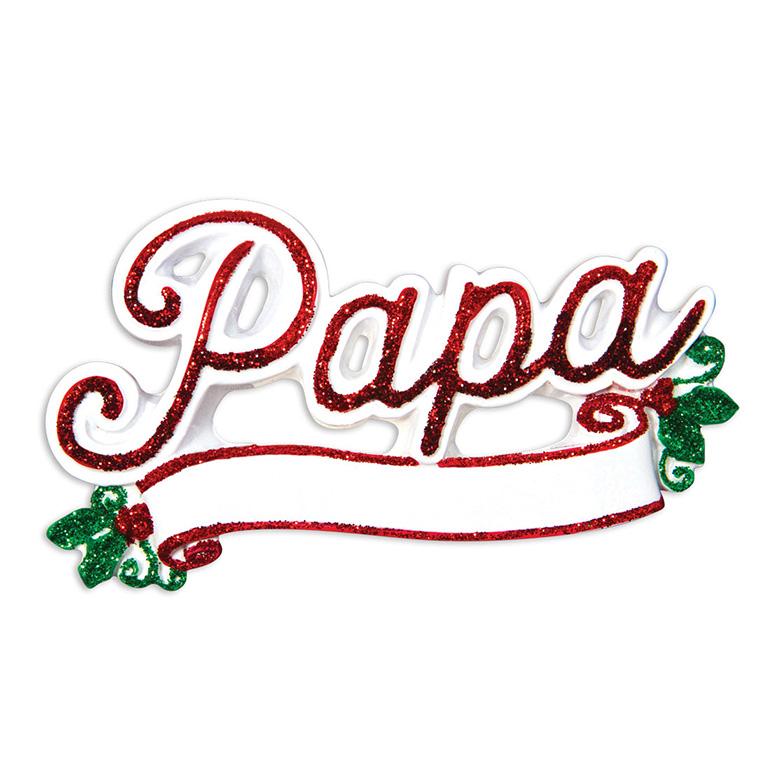 Papa with Red Glitter