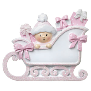 Baby's First- Baby Girl In Sleigh