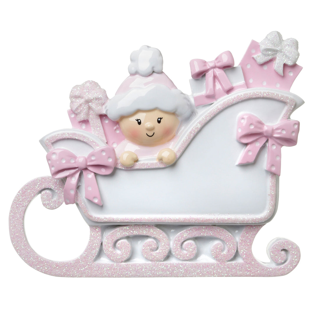 Baby's First- Baby Girl In Sleigh