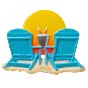 Travel- Adirondack Chairs Or Beach Chairs Honeymoon Ornament