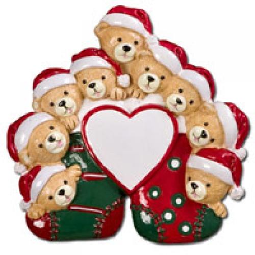 Nine Bears on Stockings
