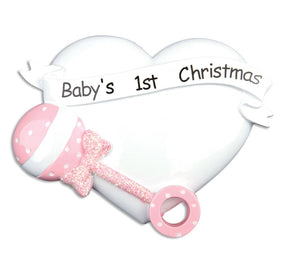 Baby Girl Heart 1st Christmas