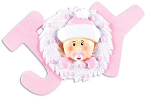 Baby's First Joy Pink Christmas Ornament