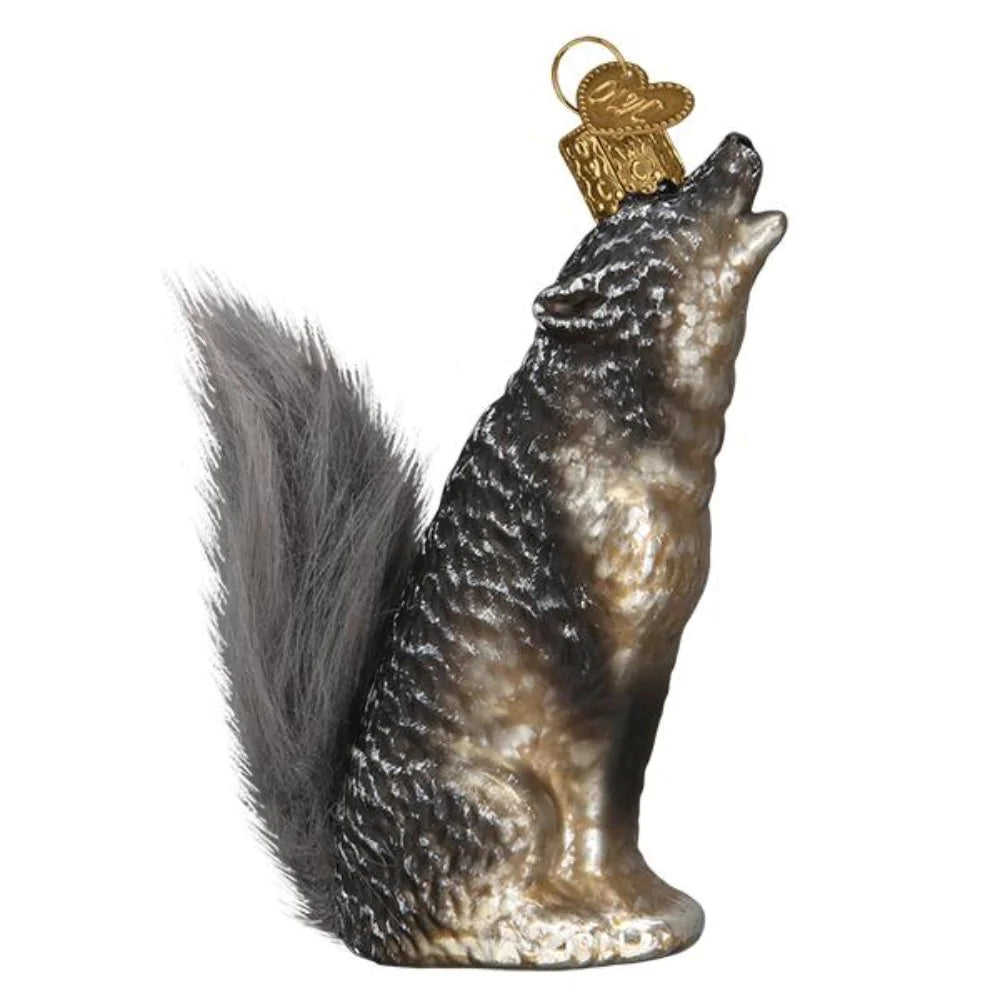 Old World Howling Wolf Christmas Ornament