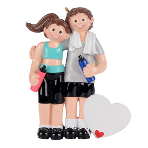Work Out Gym Crossfit Couple Personalize Ornament