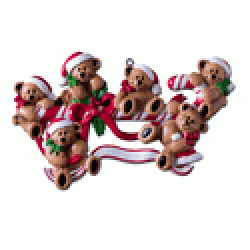 6 Bears on a Candy Cane