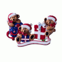3 Bears with Presents Ornament