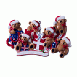 6 Bears with Presents Ornaments
