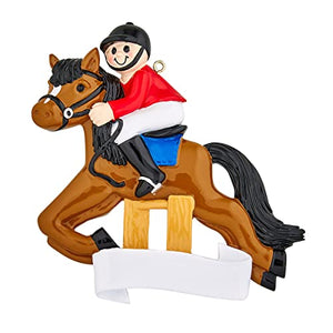 Equestrian Horseback Rider Personalize Christmas Ornament