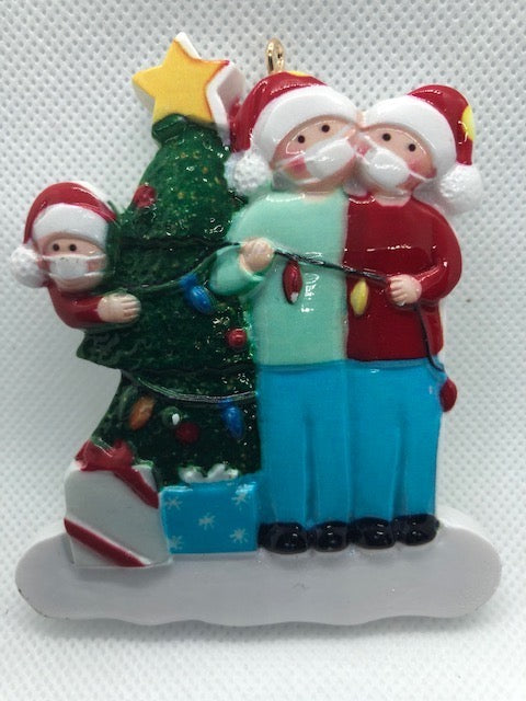 Family of 3 and Christmas Tree