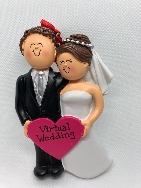 Virtual Wedding Couple Ornament