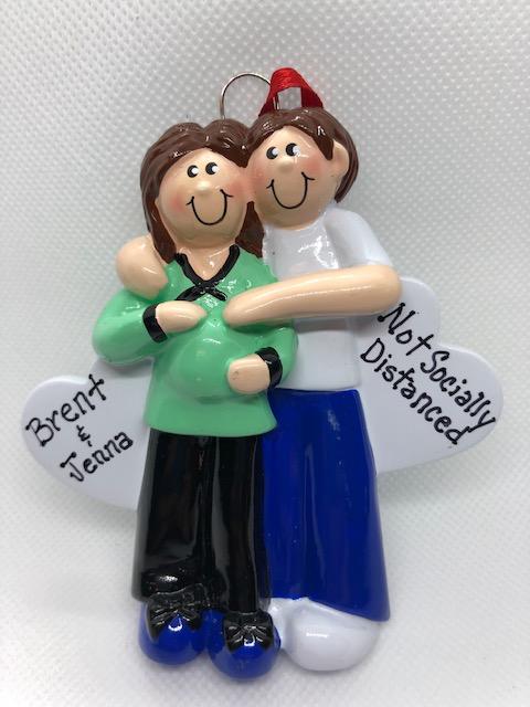 Not Socially Distanced Maternity Couple Ornament