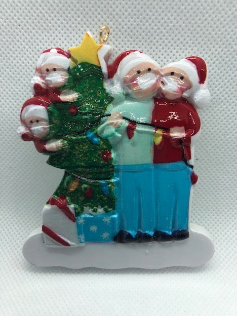 Family of 4 and Christmas Tree