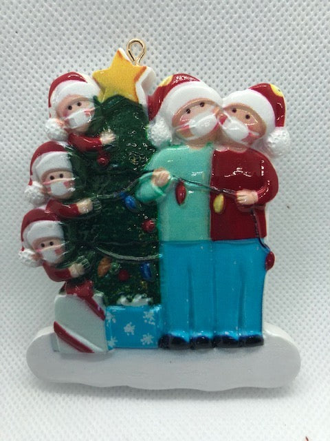 Family of 5 and Christmas Tree